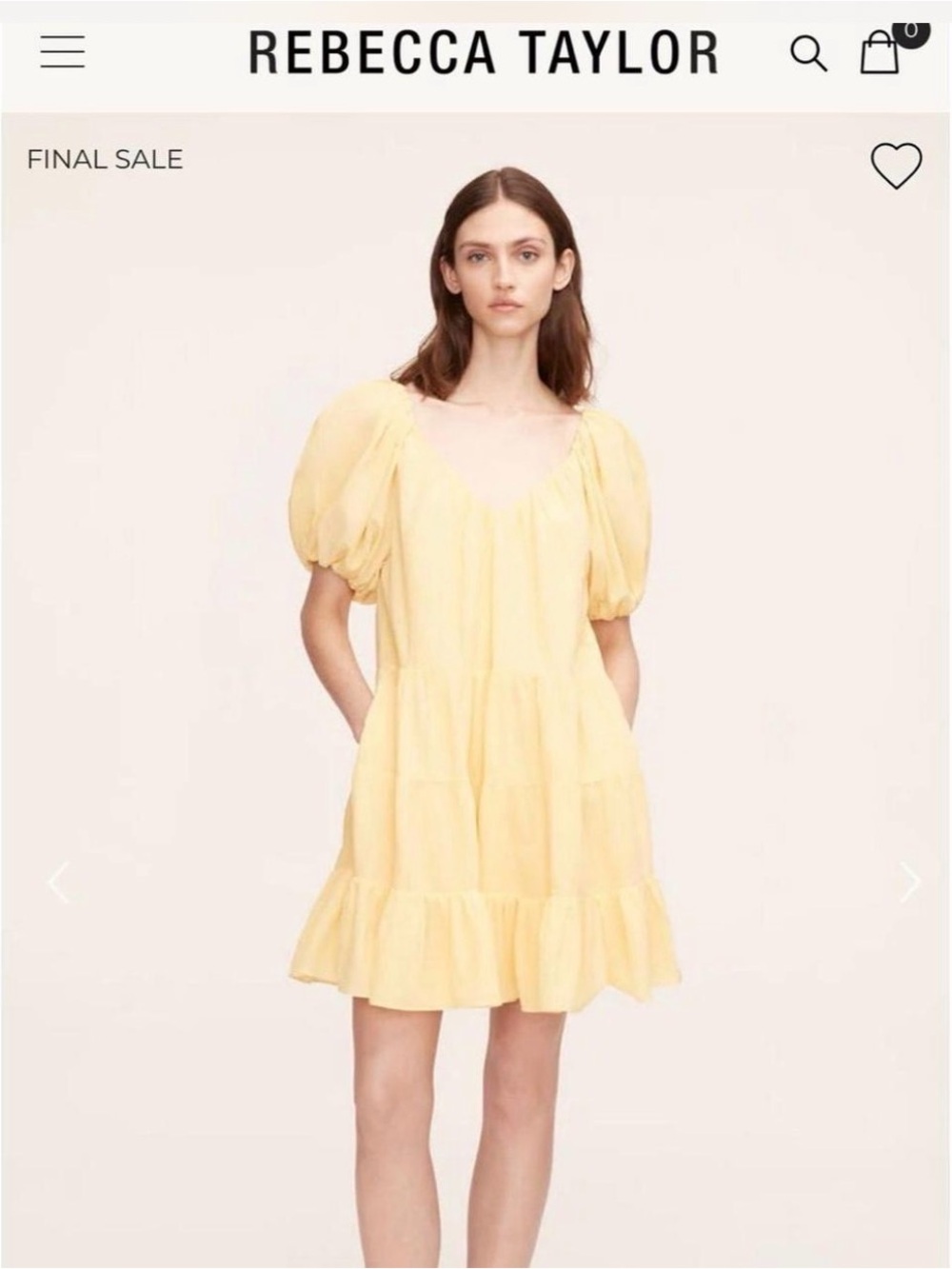 Rebecca Taylor Textured Silk-Blend A-Line Dress extra small chamomile yellow
